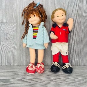 TY  Beanie Boppers  Pretty Penny  Pretty Penelope and footie bundle dolls plush